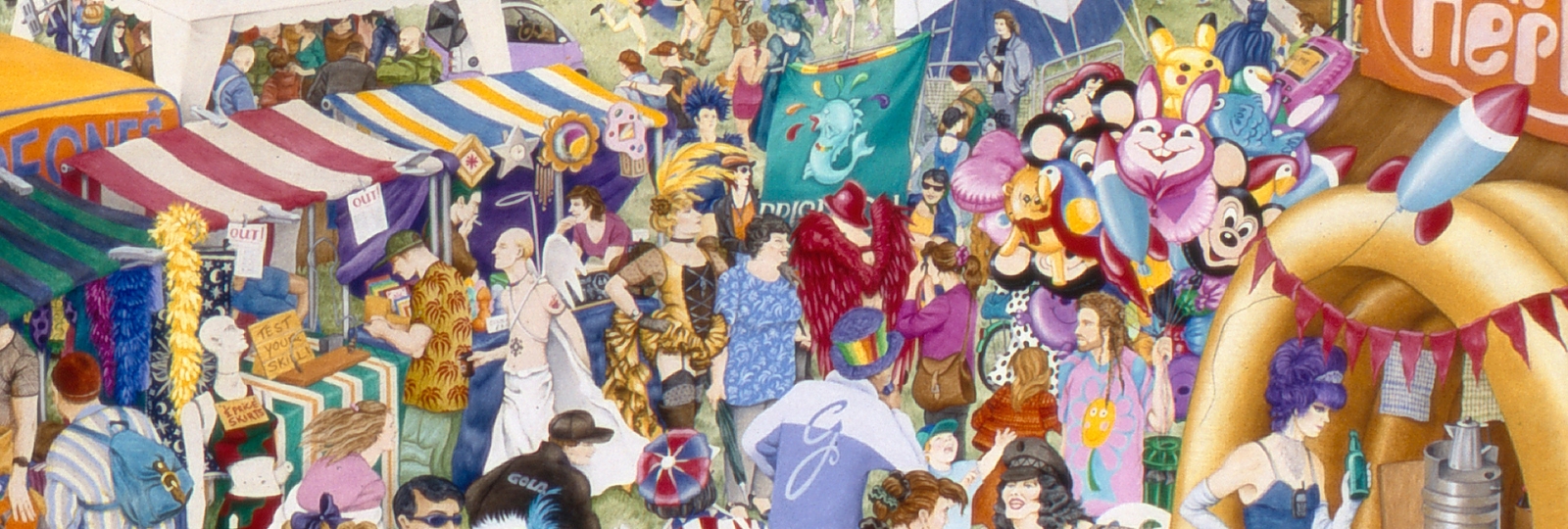 Artwork: Brighton Pride, 2002, oil on board, Christine Jones