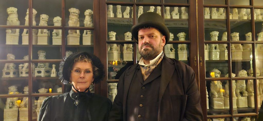 Ghostly Gathering night at Preston Manor featuring costumed characters