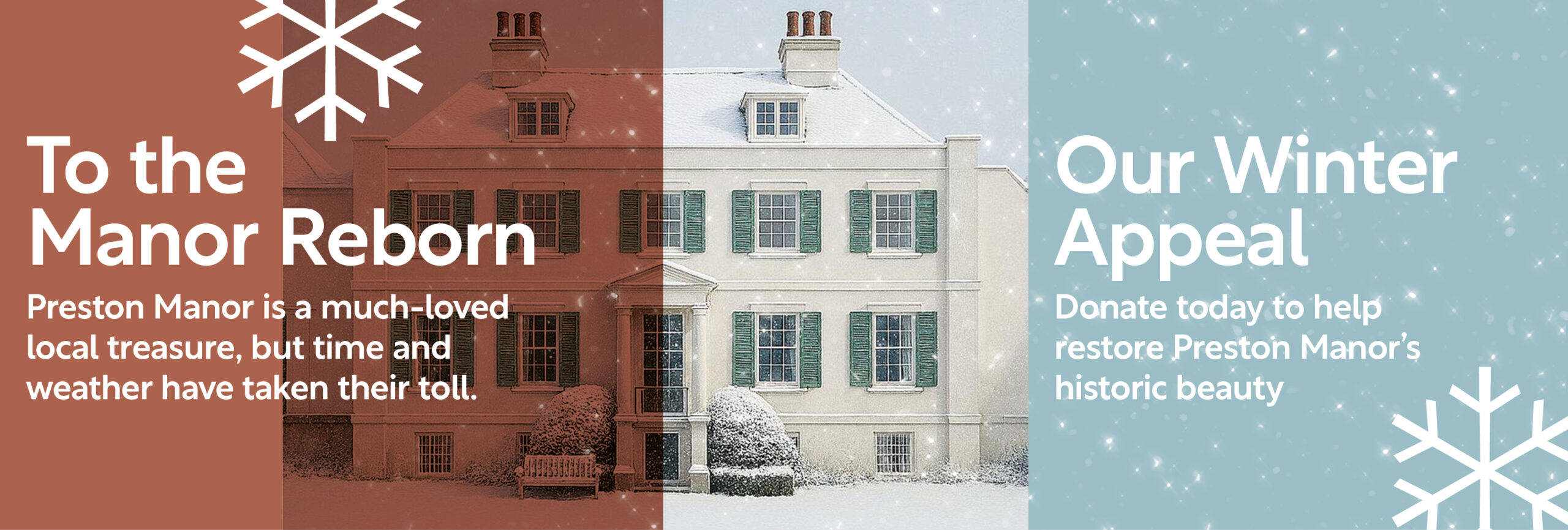 Preston Manor Winter Appeal web banner.