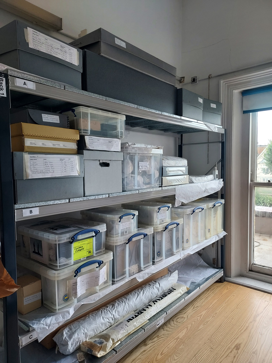 Objects stored in a temporary space