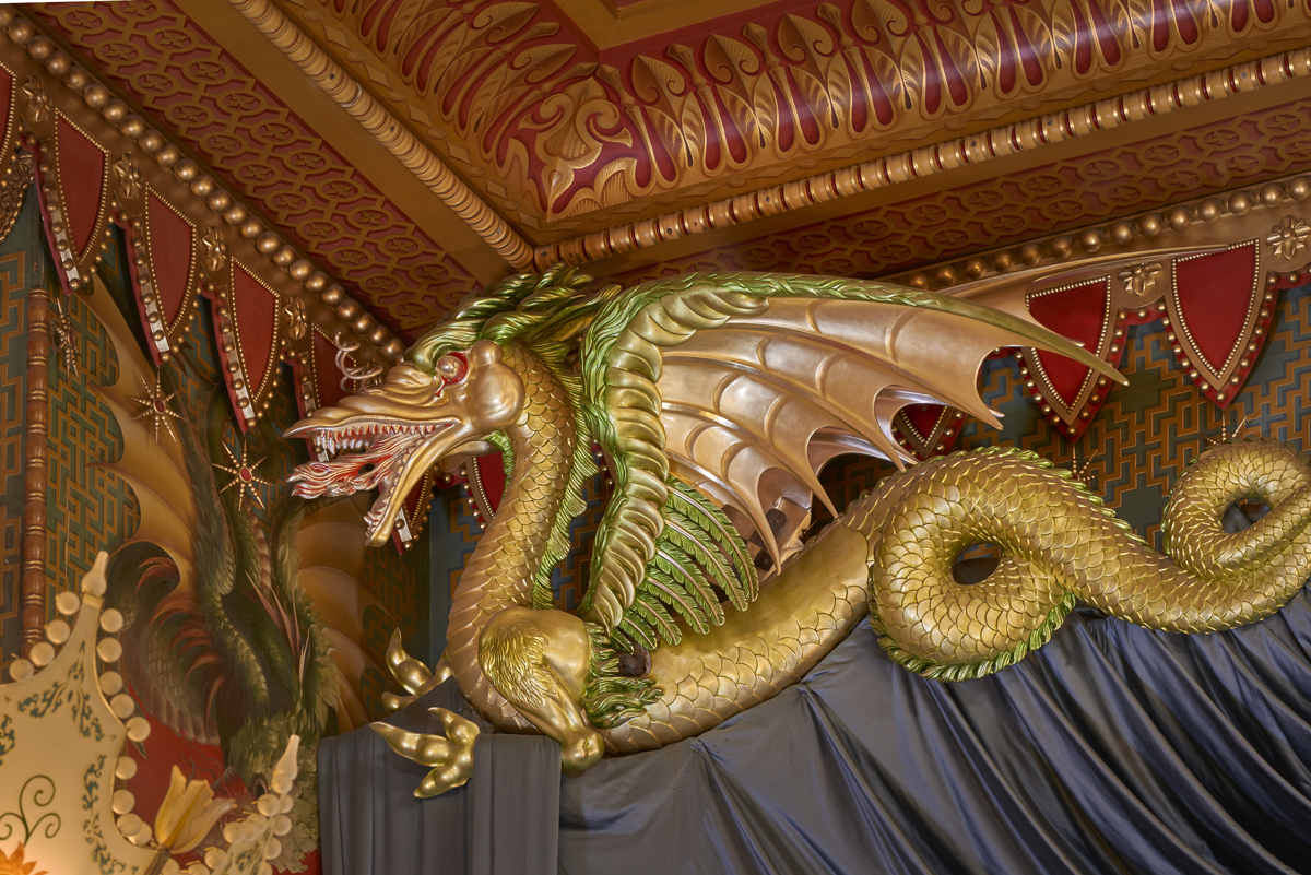 A carved dragon from the Music Room in the Royal Pavilion.