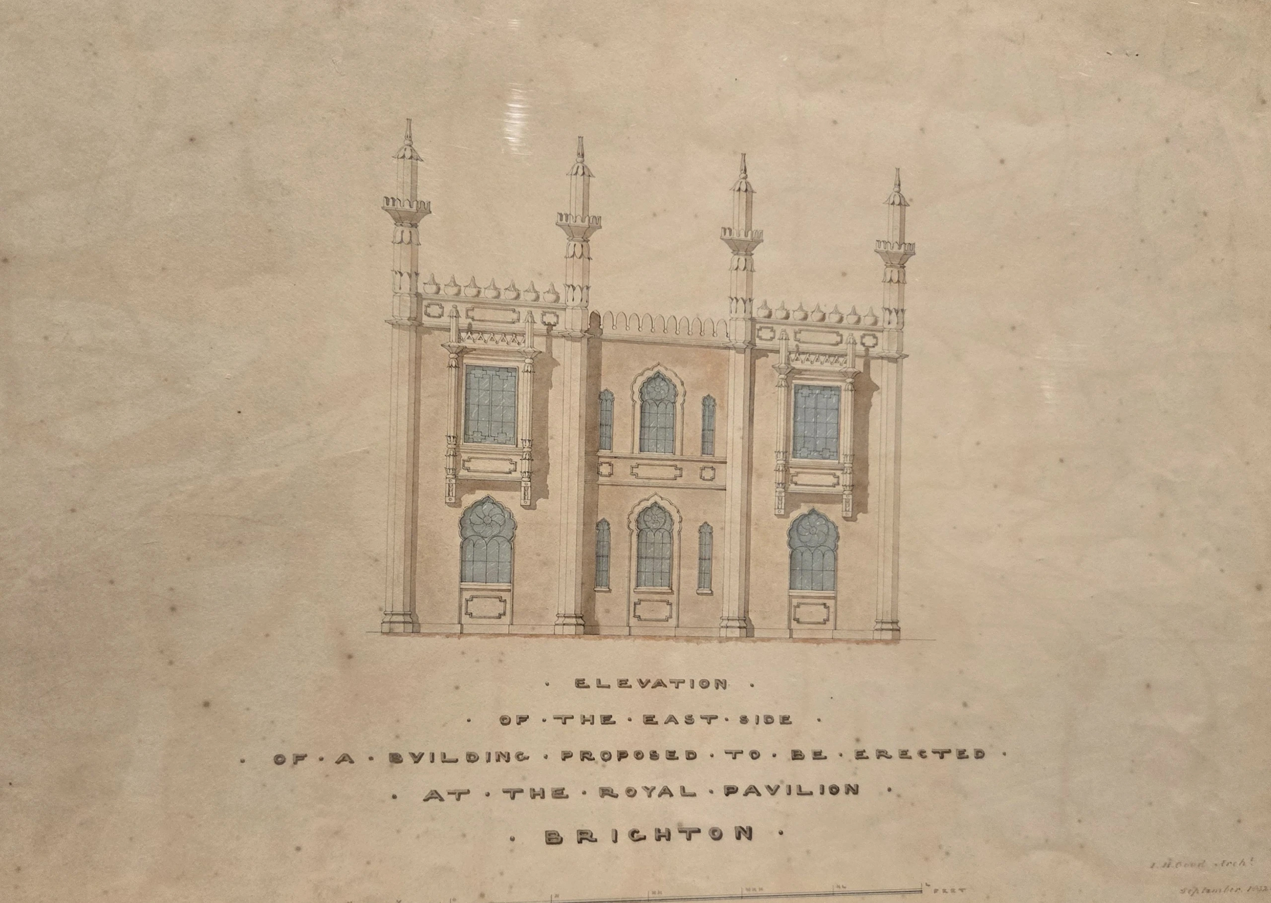 Elevation of the east side of a building proposed to be erected at the Royal Pavilion Brighton