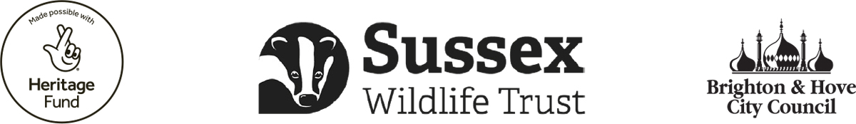 Heritage Fund, Sussex Wildlife Trust and Brighton & Hove City Council logos