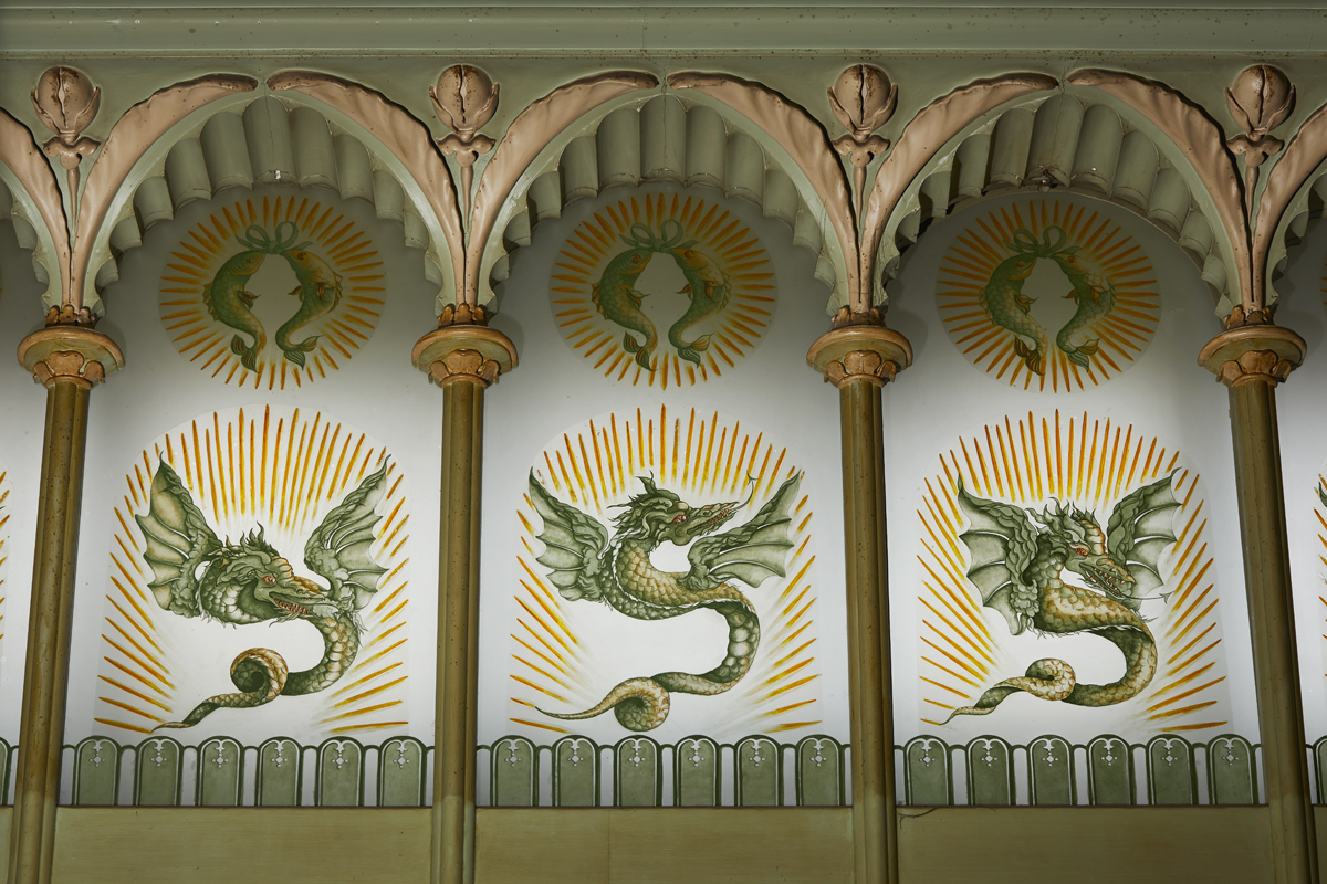 Fishy illuminated dragons in the Royal Pavilion