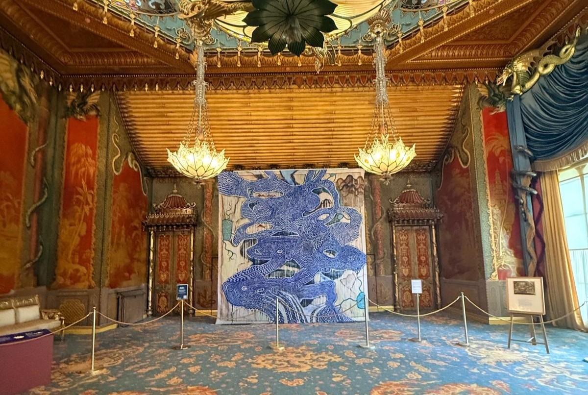 Monstrous Threads tapestry in the Music Room