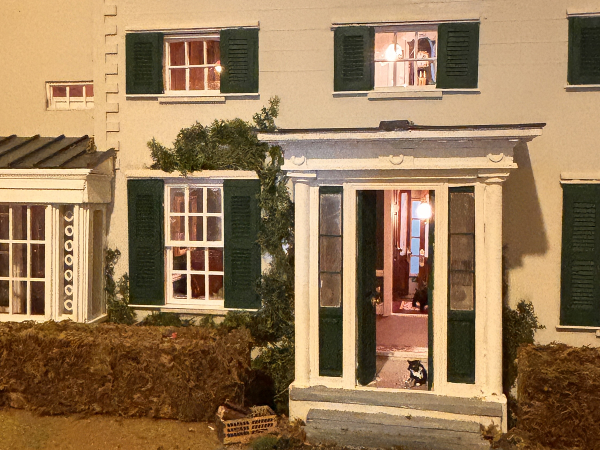 The mini Preston Manor model was hand-built by Tony McDonald (pictured) , Duty Manager at Brighton & Hove Museums, with every detail carefully crafted from recycled materials to recreate one of Brighton’s most beloved historic houses . It will be the main feature in the History Room