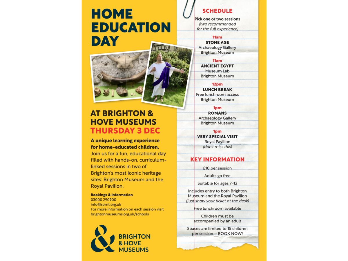 Home Education flyer, Brighton Museum